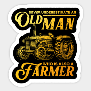 Best Farmer Art For Men Dad Grandpa Farm Tractor Cow Farming Sticker